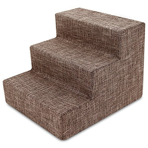 Best Pet Supplies Animal Stair in H: 13.5 Inches, Brown Linen