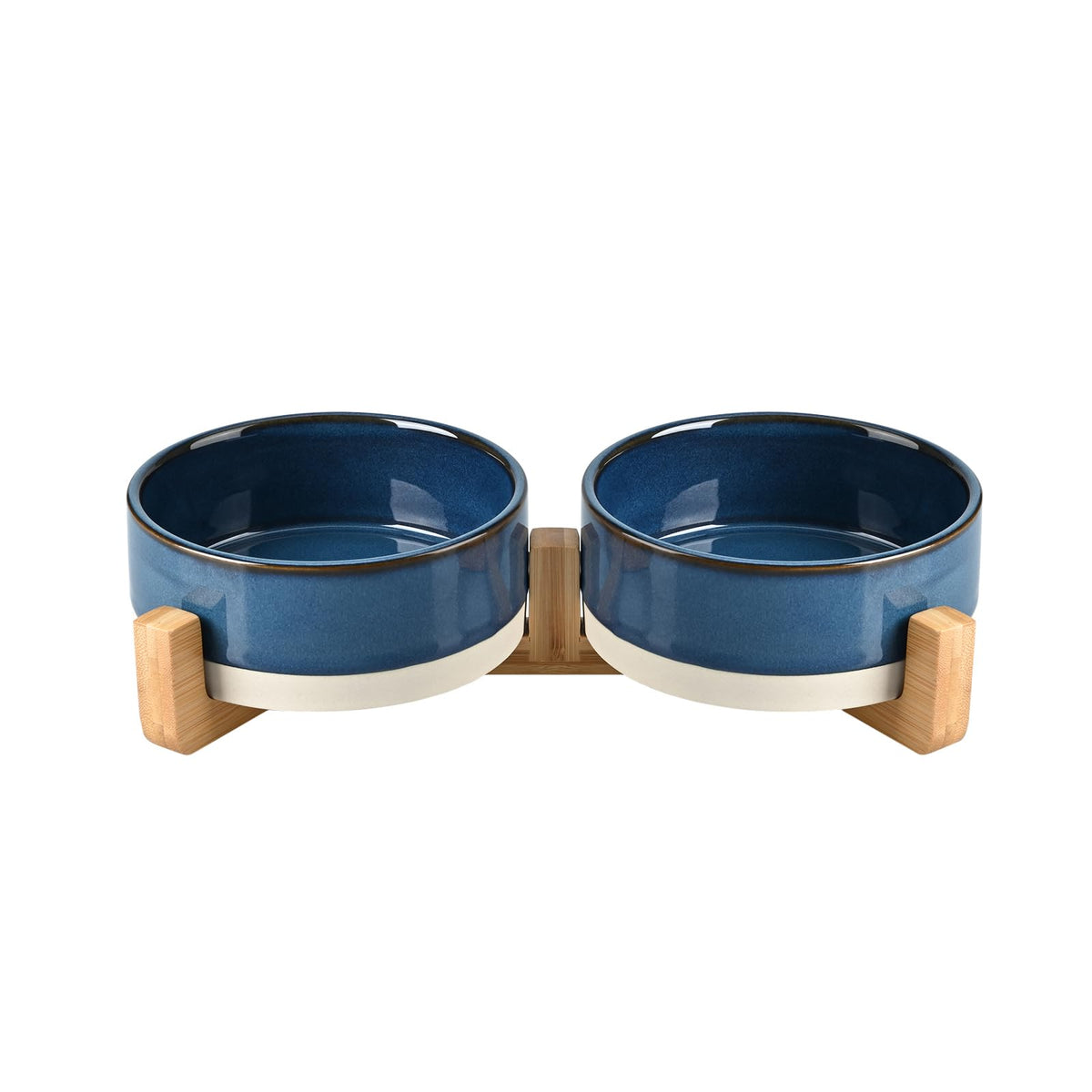 SPUNKYJUNKY Pet Feeder in 1.7 cups, Pattern Blue × 2