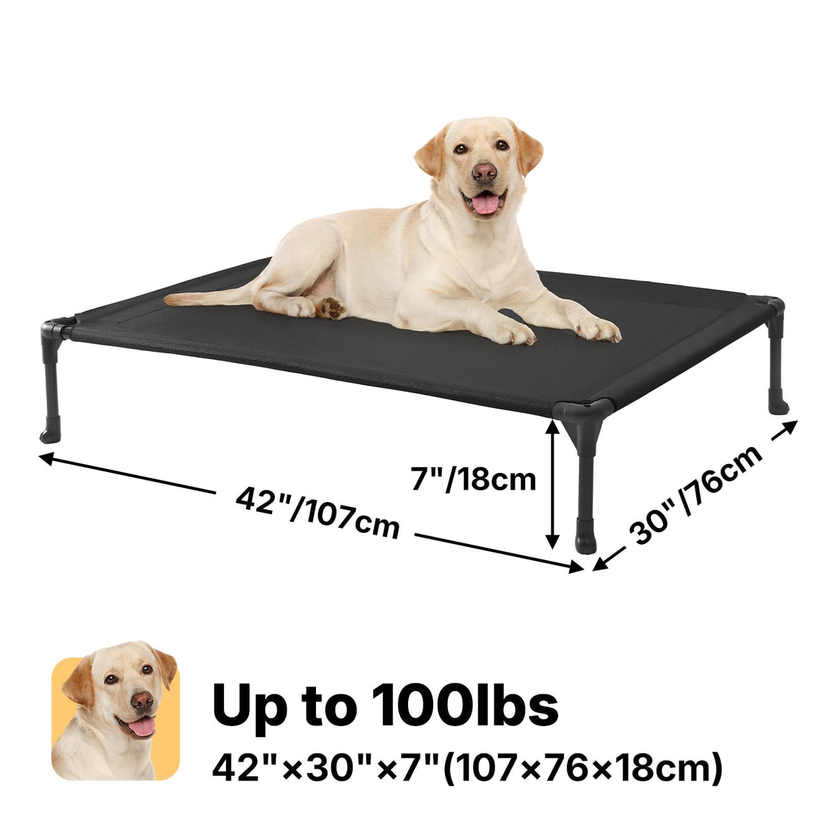 Veehoo Pet Bed Mat in 42.0"L x 30.0"W x 7.0"Th, Black
