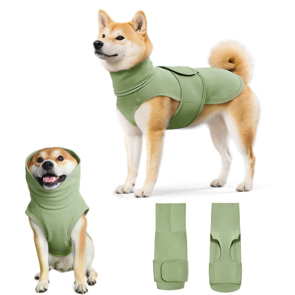 Haloumoning Pet Apparel in X-Small, Army Green