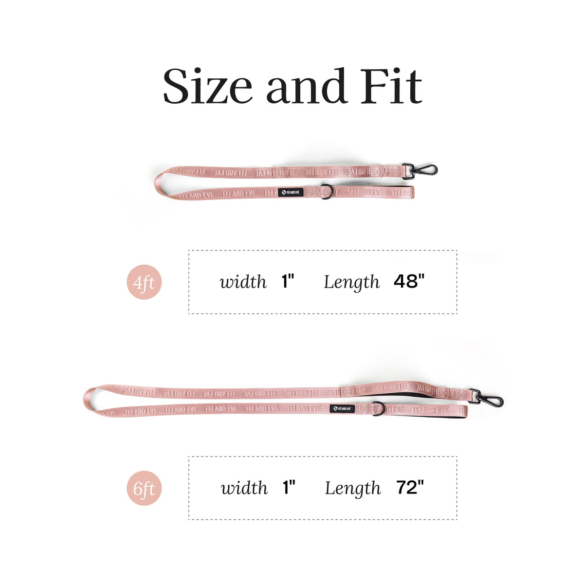 Fei and Eve Leash in 4FT, Blush