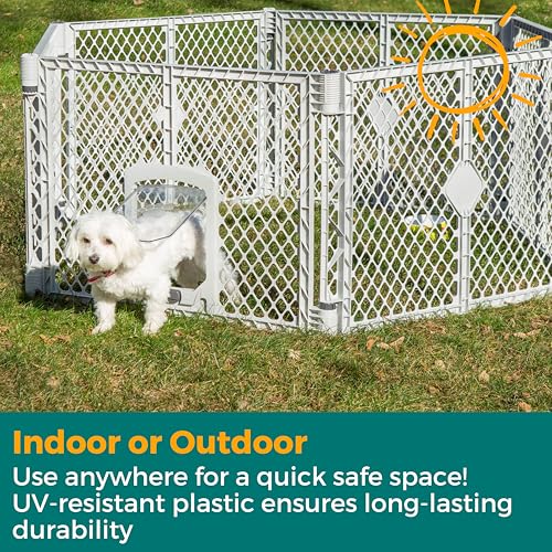 MYPET Pet Playpen in 6-Panel, Light Gray