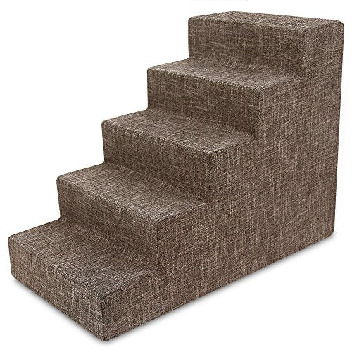 Best Pet Supplies Animal Stair in H: 22.5 Inches, Brown Linen