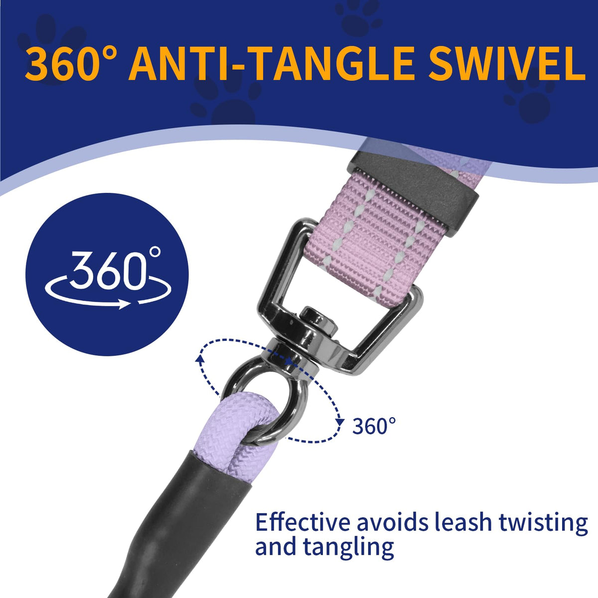 kazazoo Leash in Adjustable (5.5ft to 8.5ft), Gradient Purple