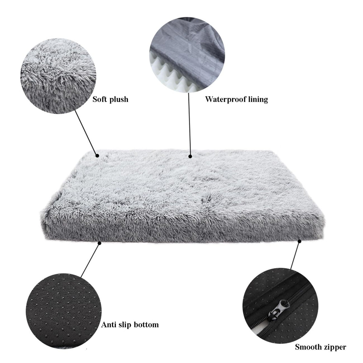 BECNBEAU Pet Bed Mat in S, Greyish White