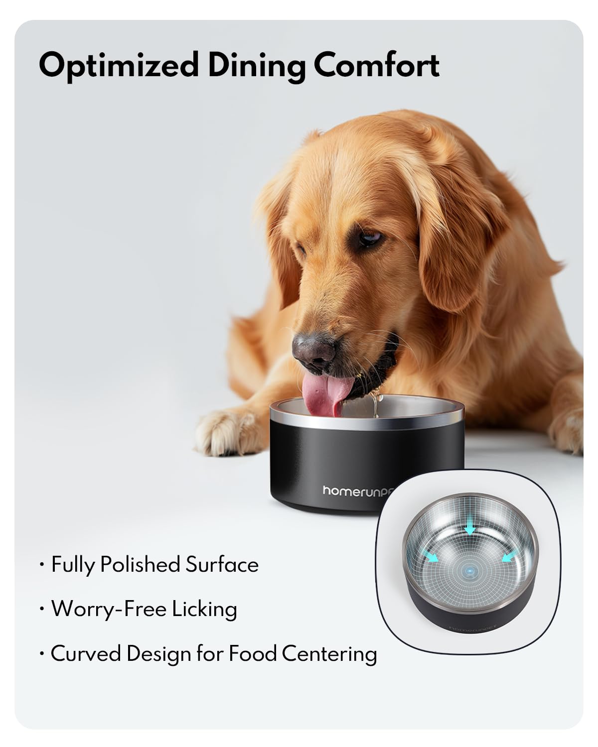 HomeRunPet Pet Feeder in 1L, Steel Blue