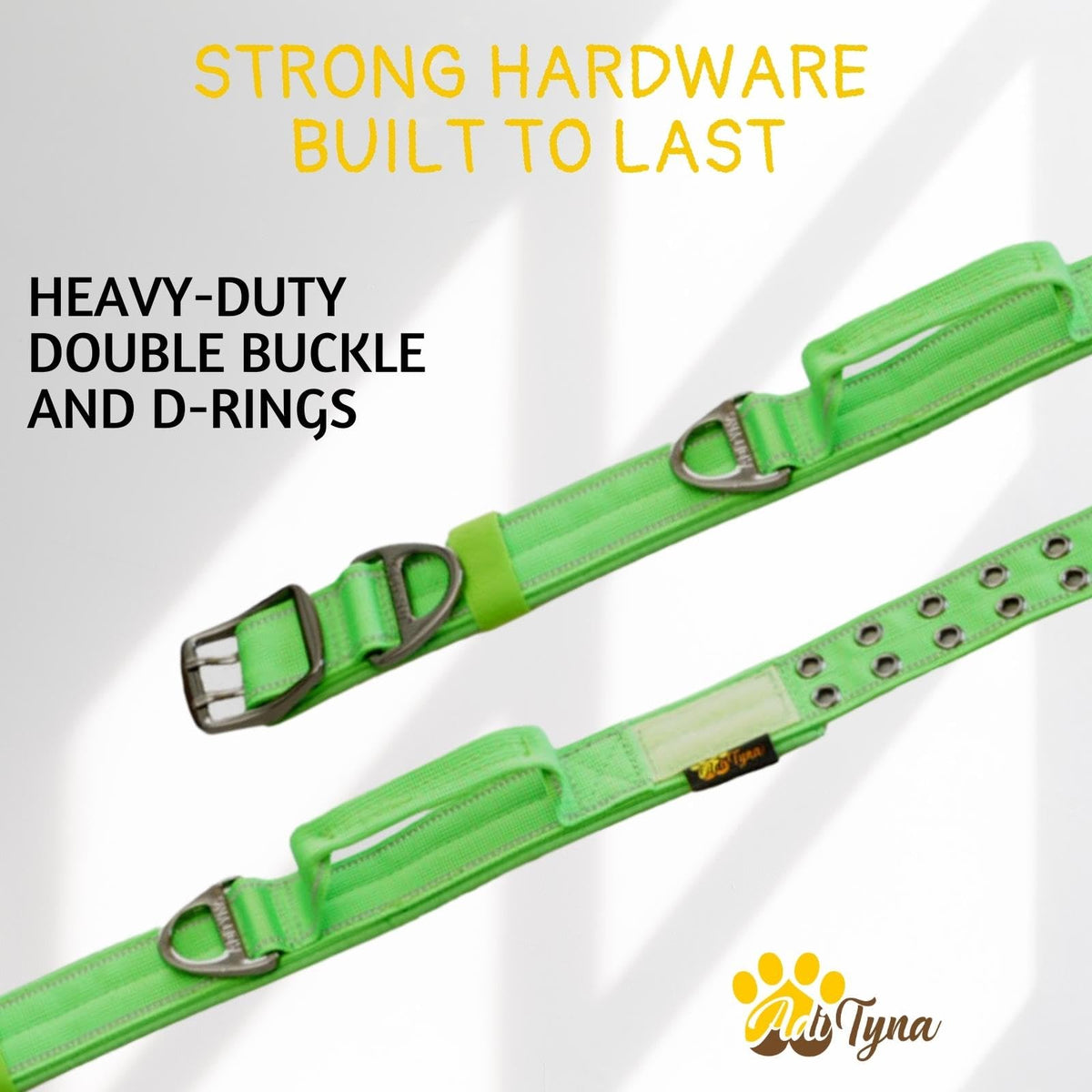 ADITYNA Animal Collar in Medium: Fit 15-19" Neck, Green