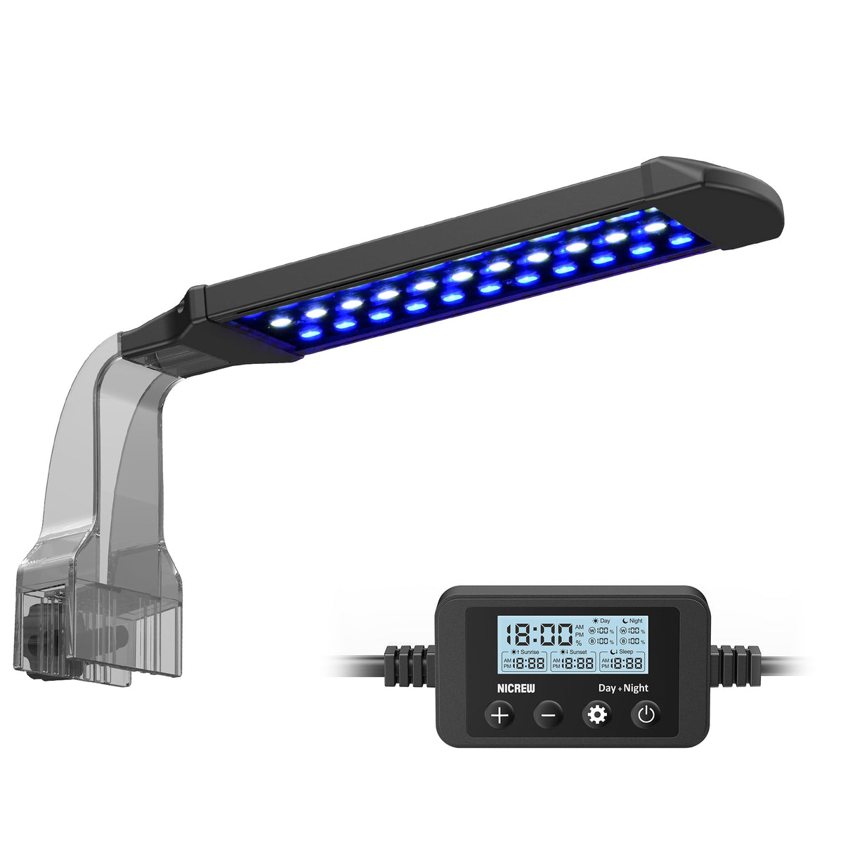 NICREW Lamp in For Freshwater, Blue,White