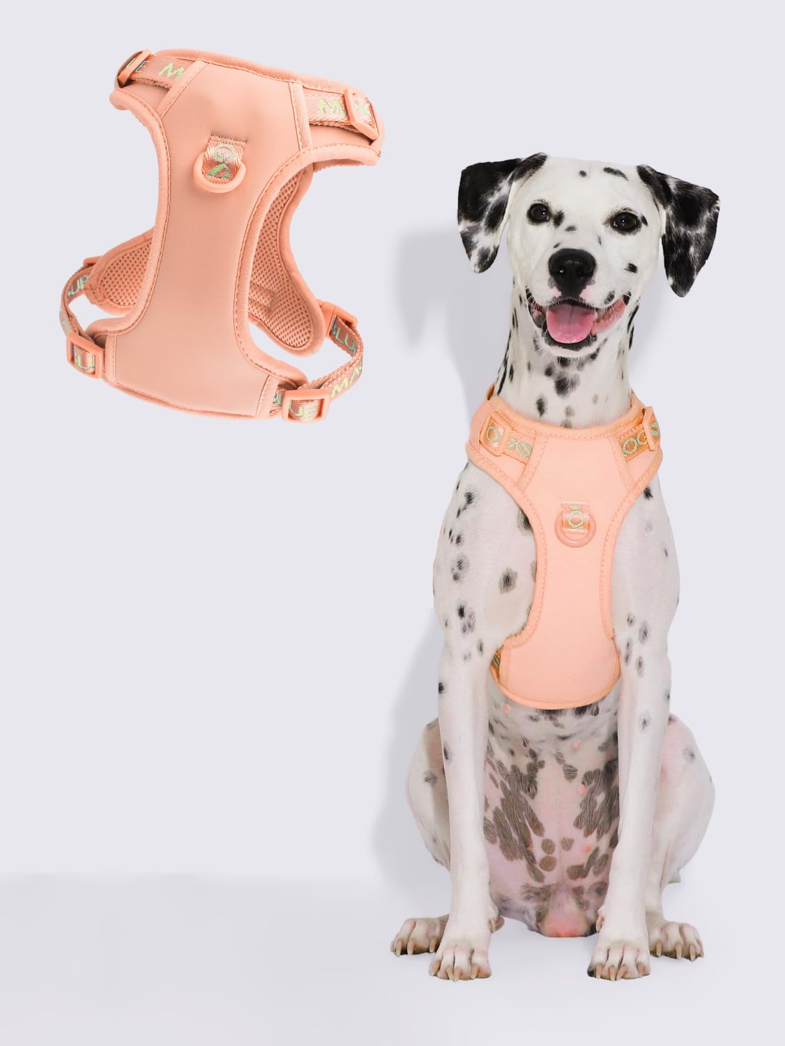 Maogoublue Animal Harness in L(Neck:15.7-23.6",Chest:23.6-29.5"), Peach Nectar