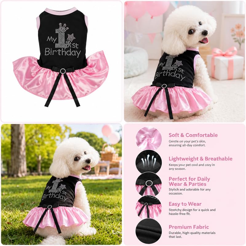 Petitebella Pet Apparel in X-Small, Black/Pink
