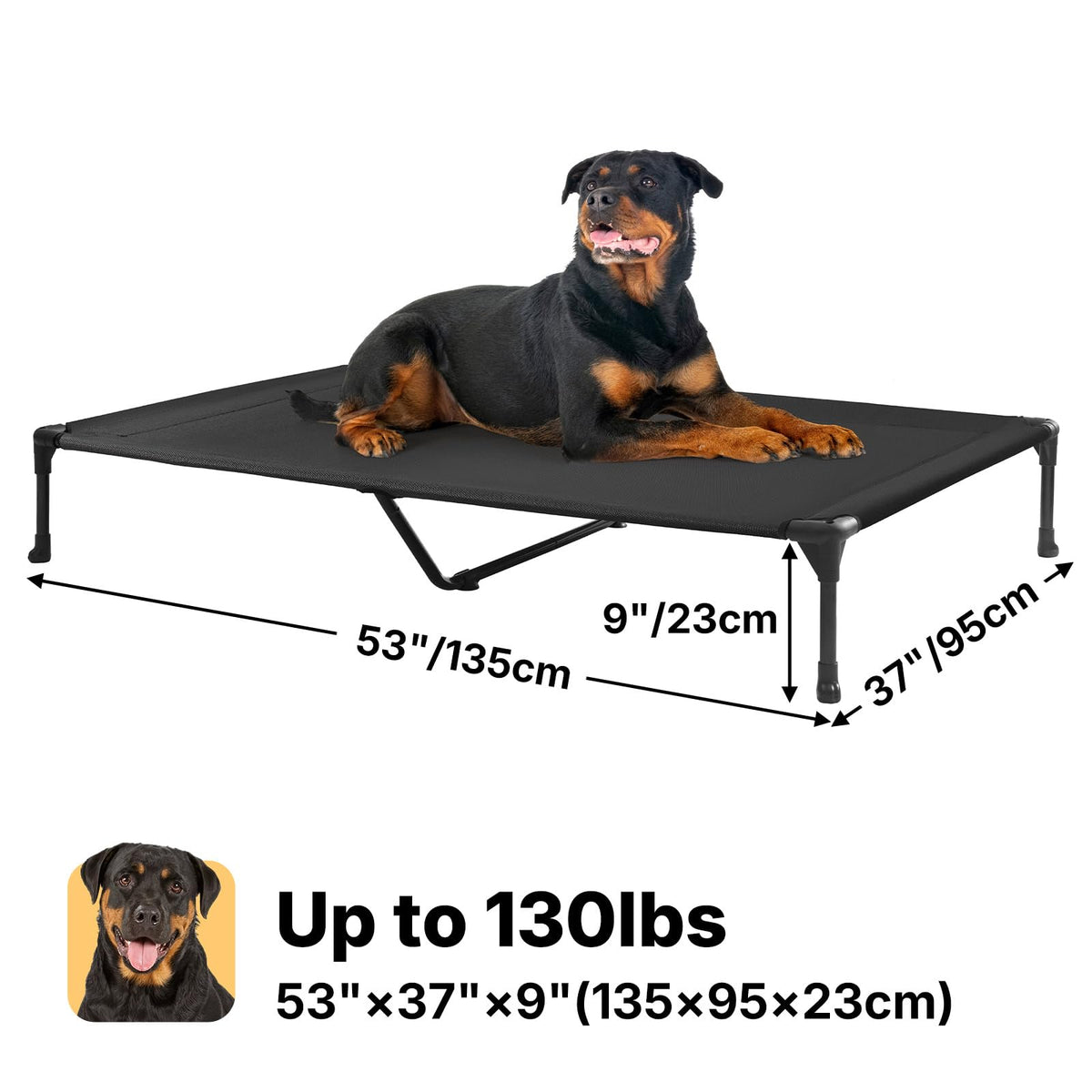 Veehoo Pet Bed Mat in 53.0"L x 37.0"W x 9.0"Th, Black