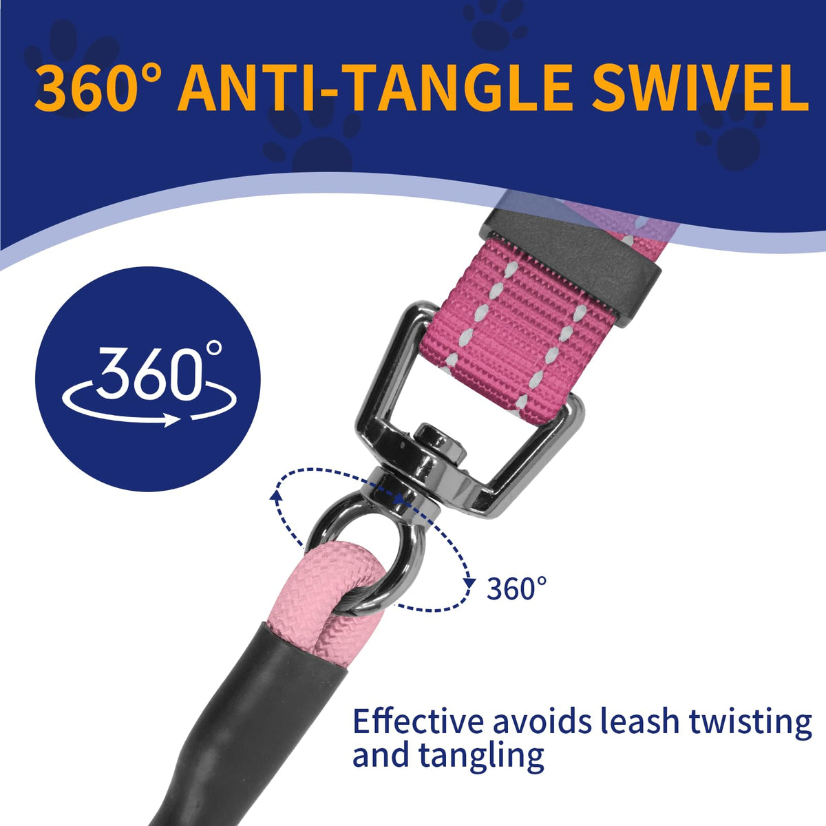 kazazoo Leash in Adjustable (5.5ft to 8.5ft), Gradient Pink