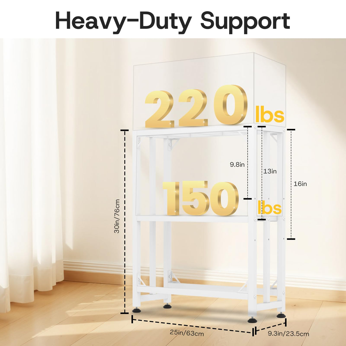MEWSDEN Item Stand in (10 Gallon)24.8"x9.25", White