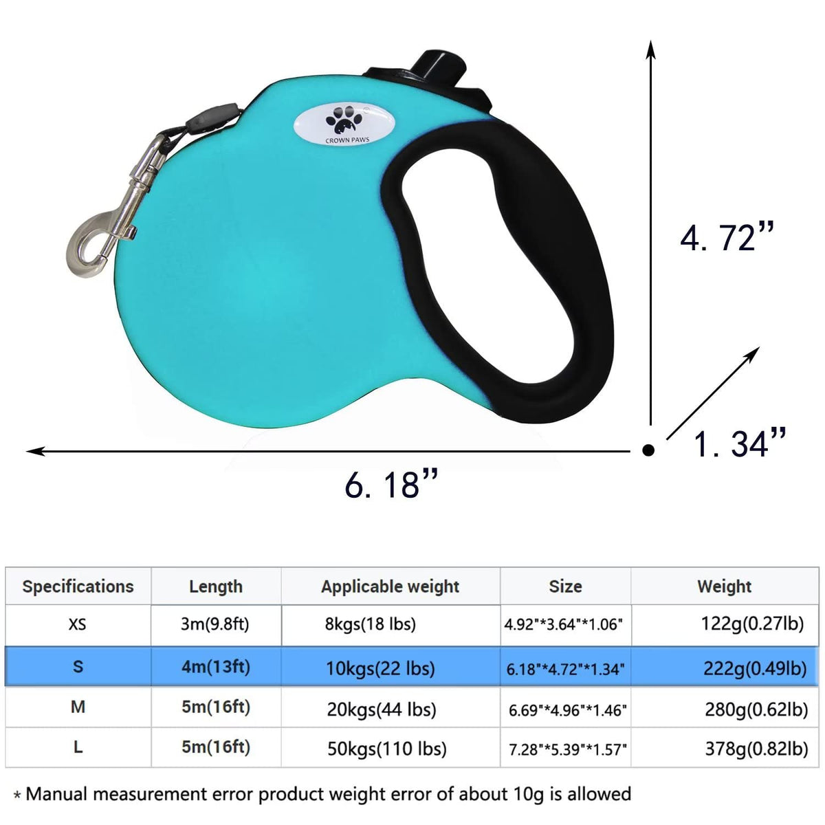 CROWN PAWS Leash in Small, Blue