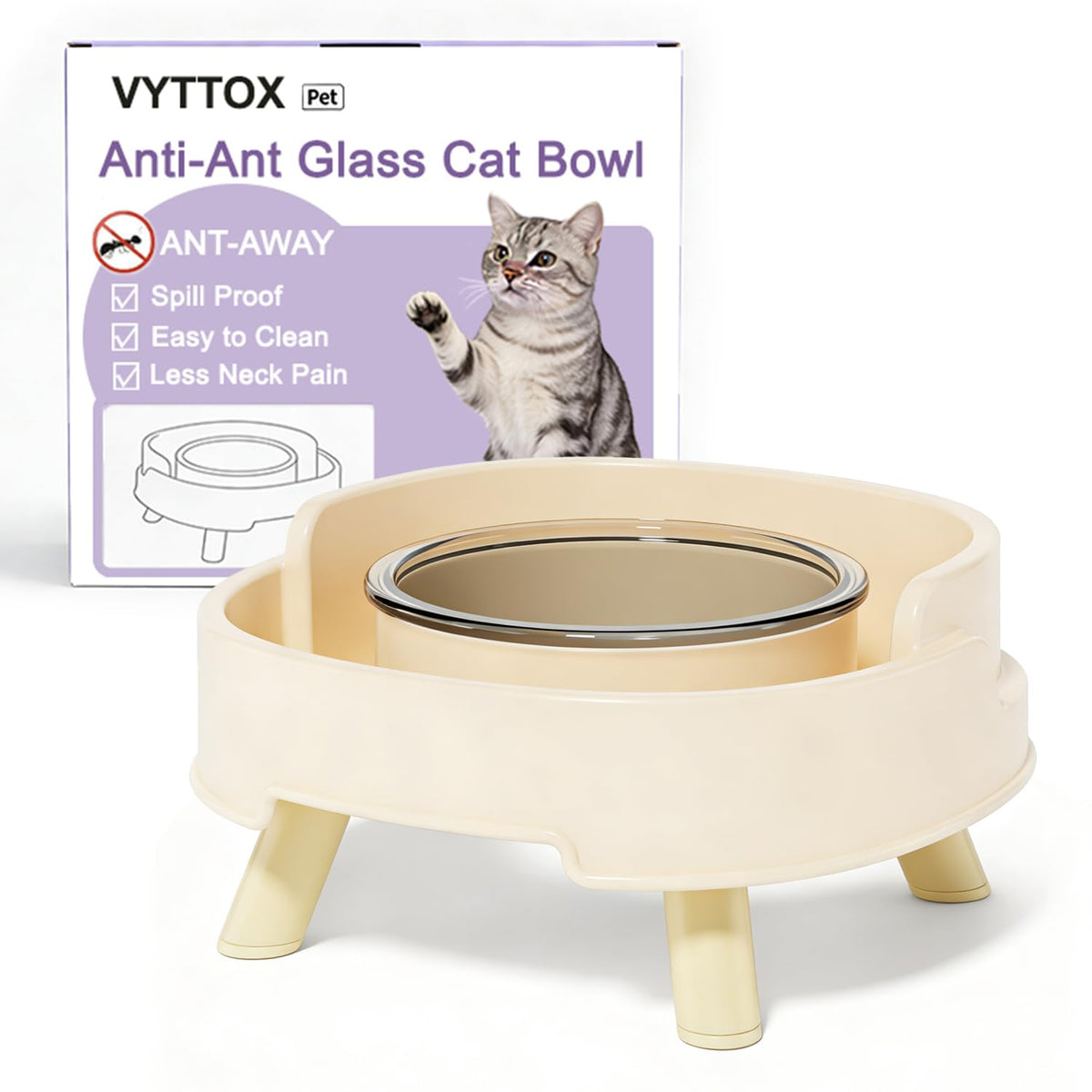 VYTTOX Pet Feeder in Pearl-1Pc