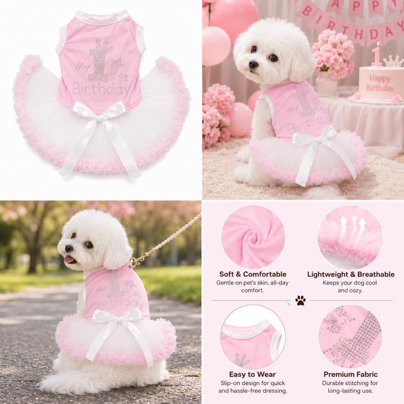 Petitebella Pet Apparel in X-Small, Pink/Beige
