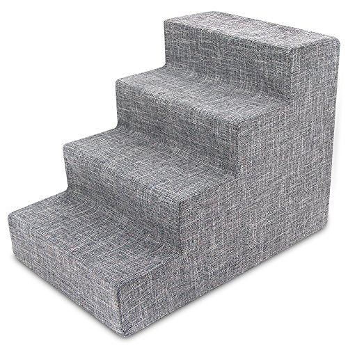 Best Pet Supplies Animal Stair in H: 18 Inches, Ash Gray Linen