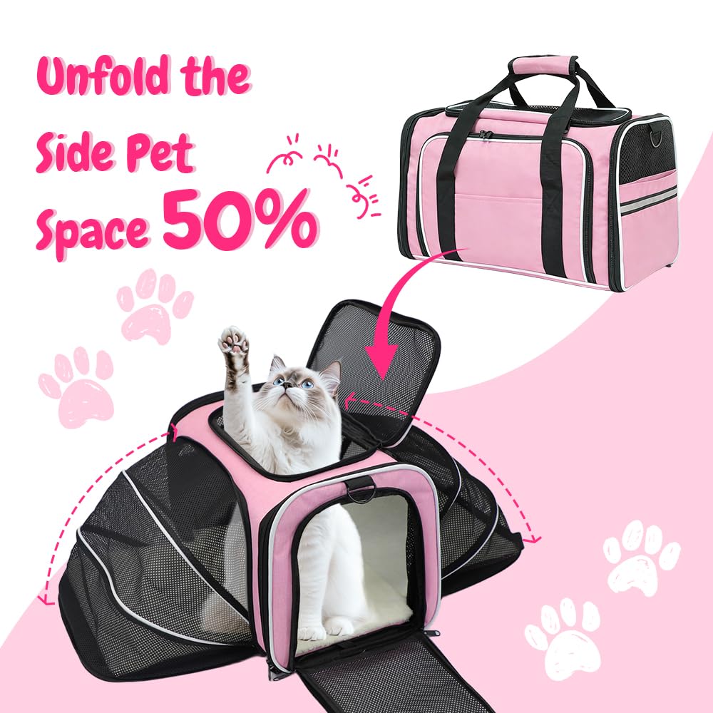 Srinlon ㅤ Animal Carrier in 18.0"L x 11.0"W x 11.0"H, Pink