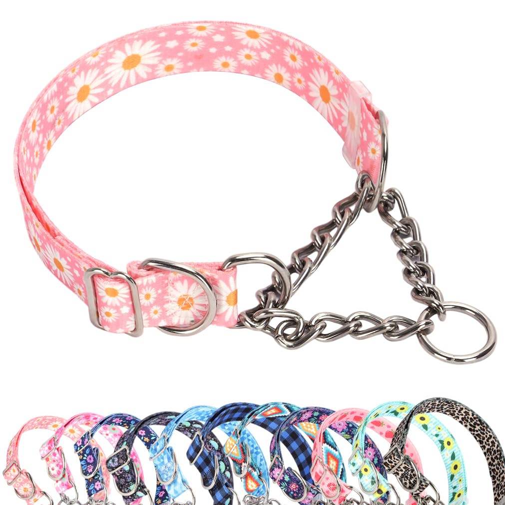 Hotlion Animal Collar in M(Neck 15"-20"), Pink Daisy