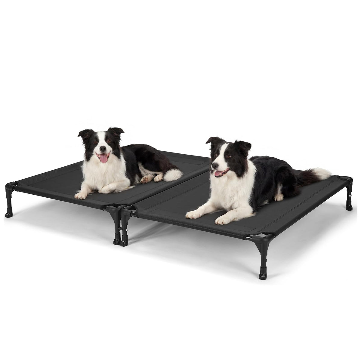 Veehoo Pet Bed Mat in 35.0"L x 25.0"W x 7.0"Th, 2 Connected Beds-Black
