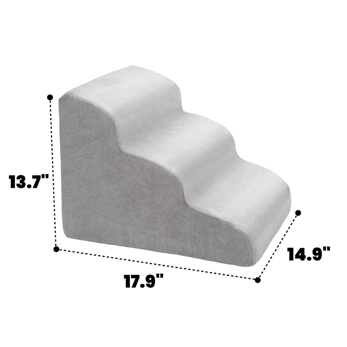 MEWANG Animal Stair in 3 steps: 17.95''L×14.96''W×13.70''H, Round Corner