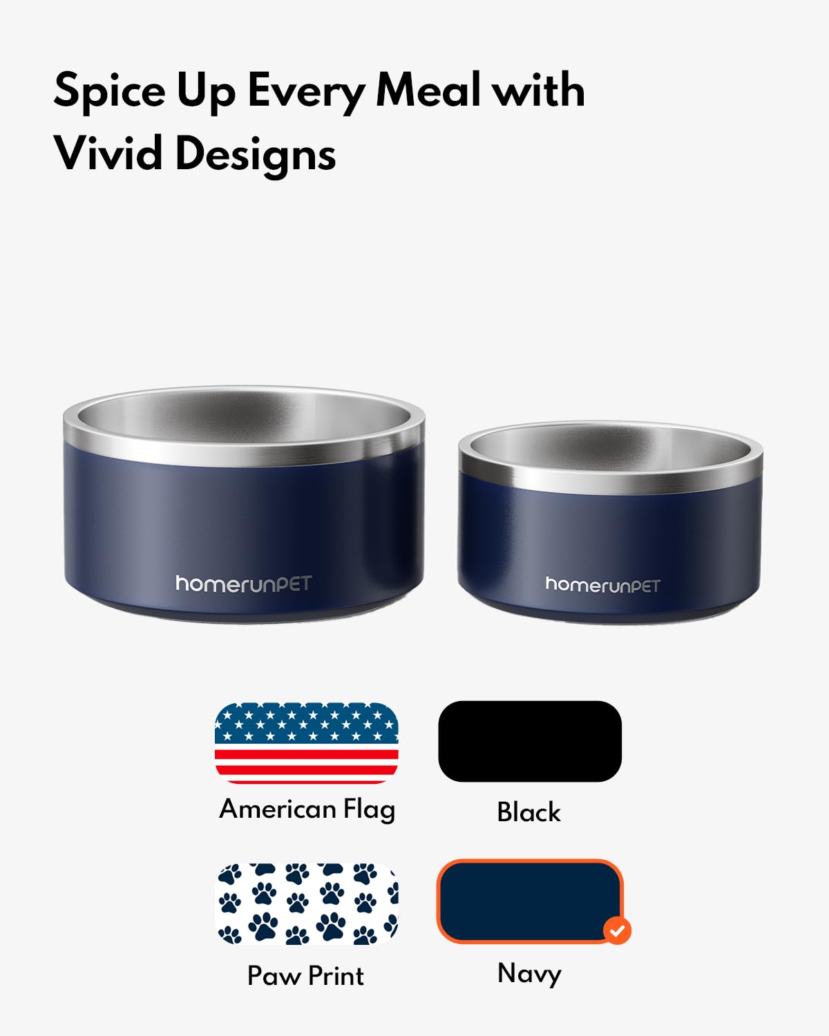 HomeRunPet Pet Feeder in 32oz, Navy