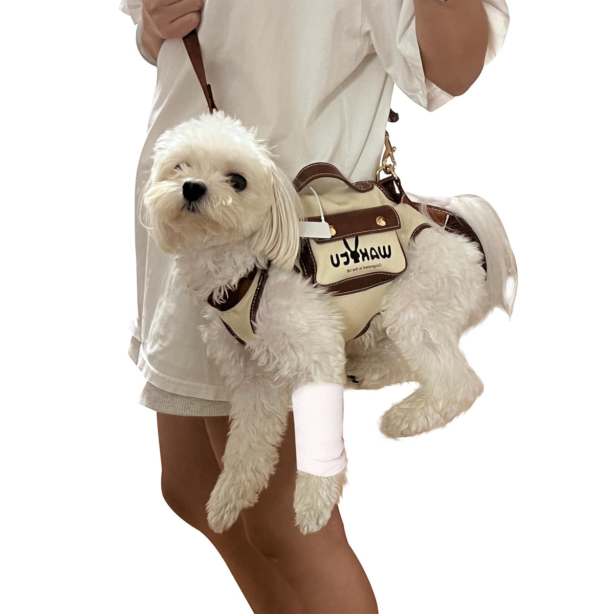 wakytu Animal Harness in Medium(8-13 LBS), 1.0 White