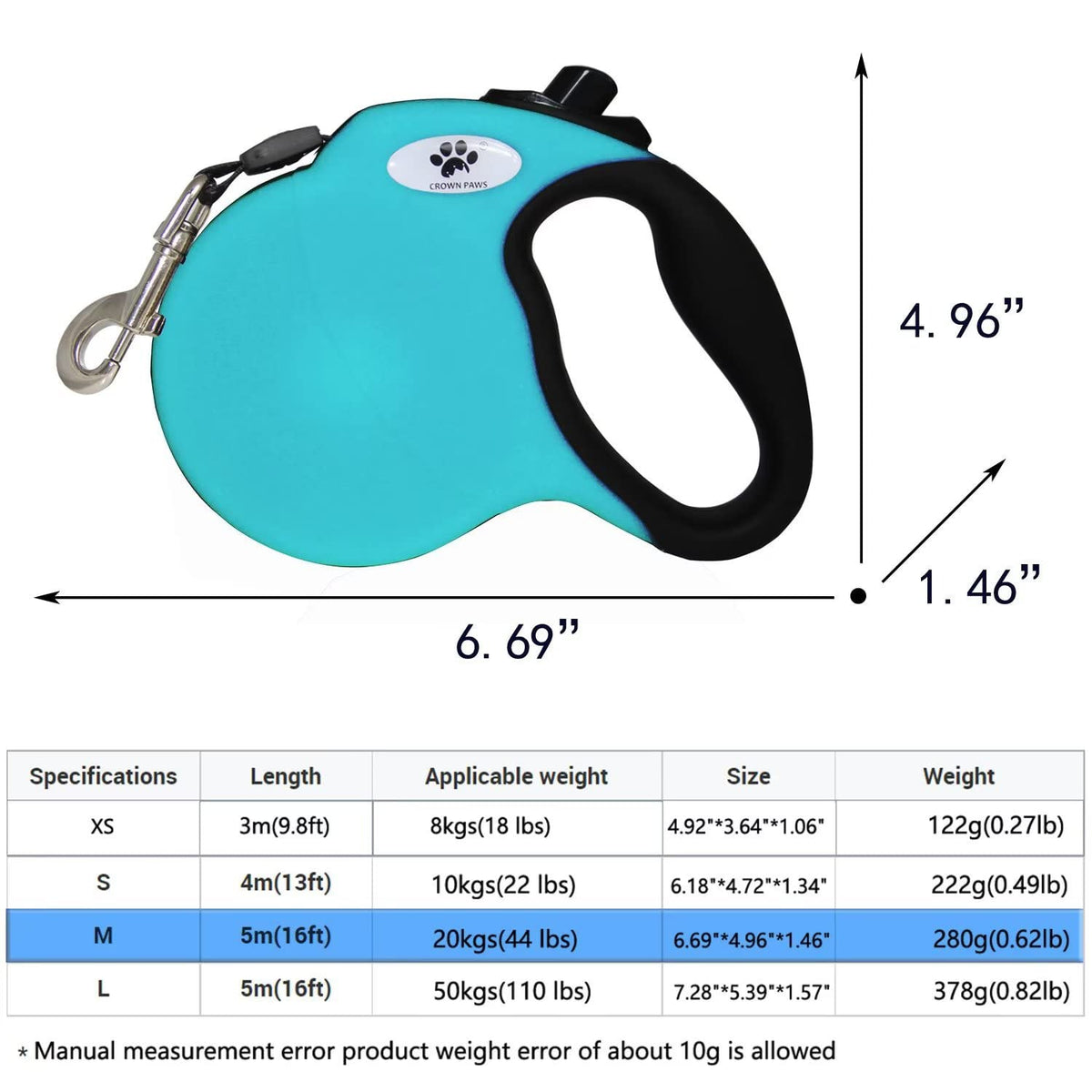 CROWN PAWS Leash in Medium, Blue
