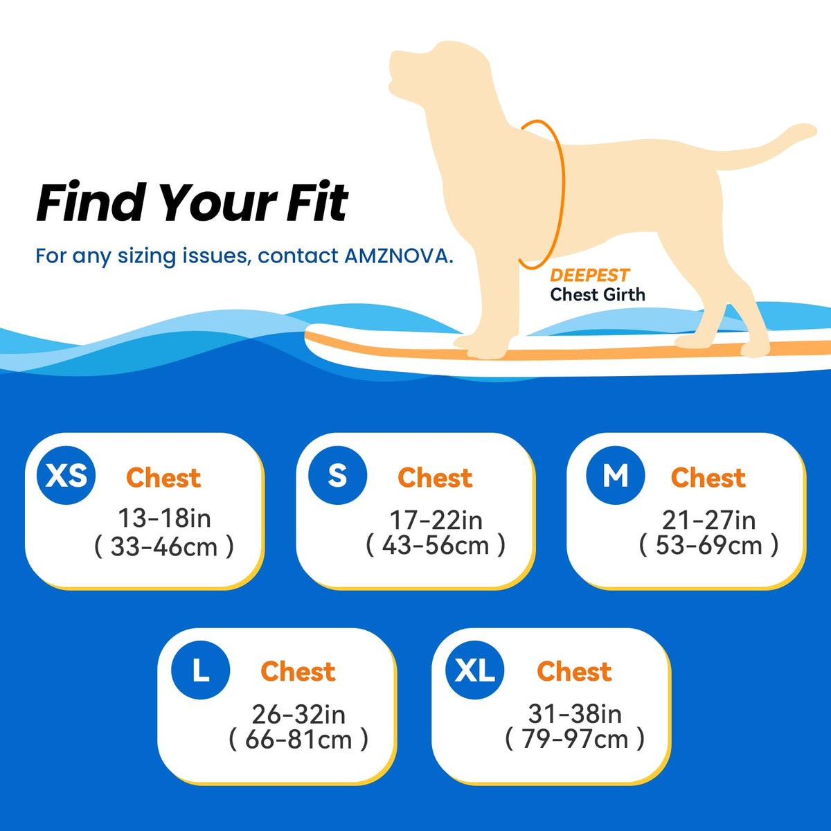 AMZNOVA Pet Apparel in XS: 13-18in (Chest Girth), Bright Orange