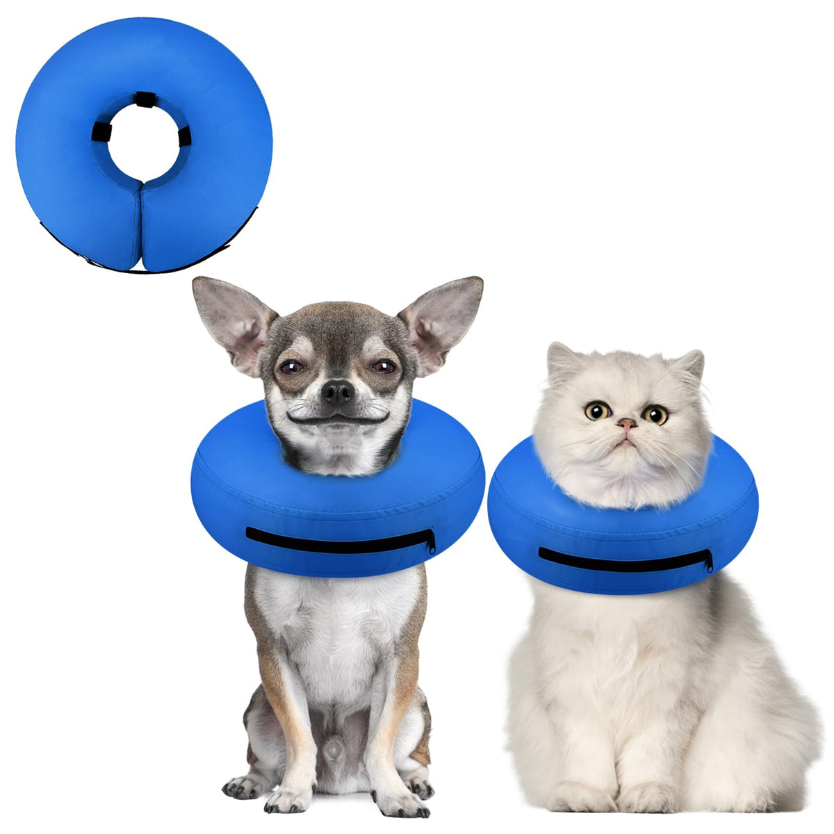 Supet Animal Recovery Collar Cone in XS(Neck 4"-7"), Solid Blue