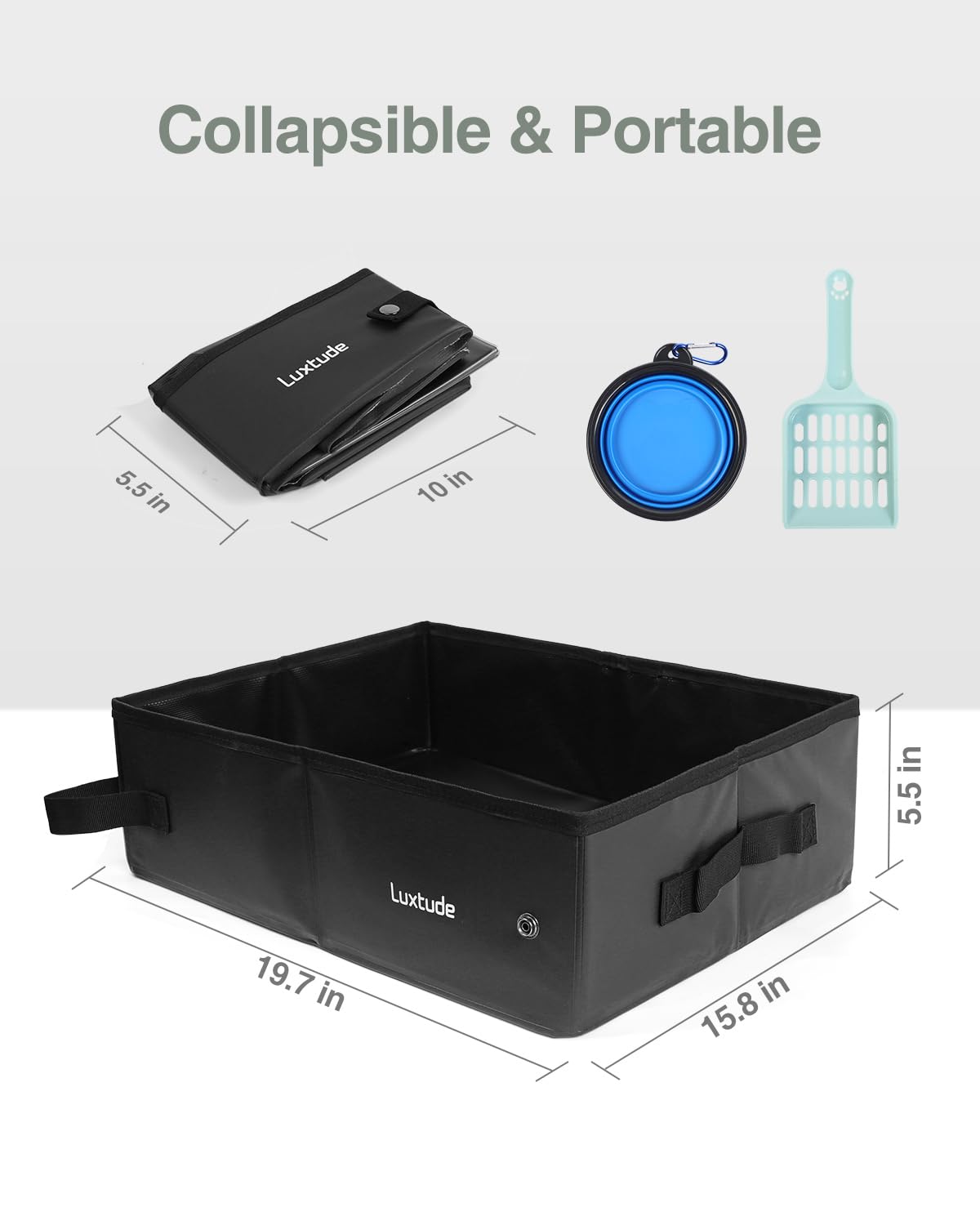 Luxtude Litter Box in Large, Black