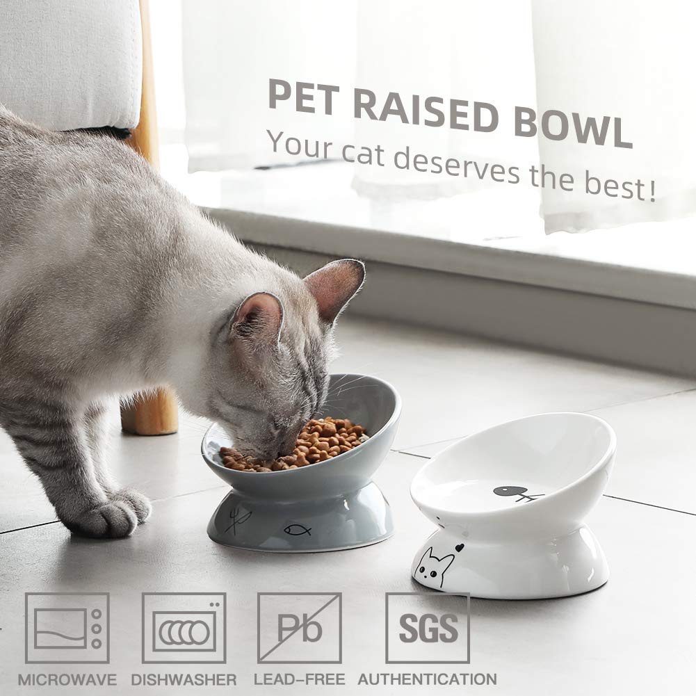 Sweejar Home Pet Feeder in 5 Inch, White