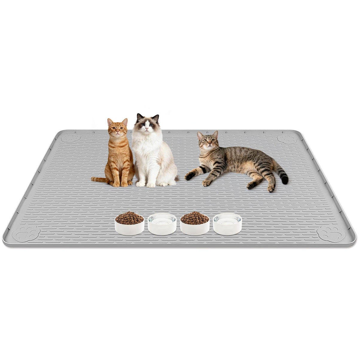 Lanstics Pet Placemat in 50"L x 35"W, Light Grey