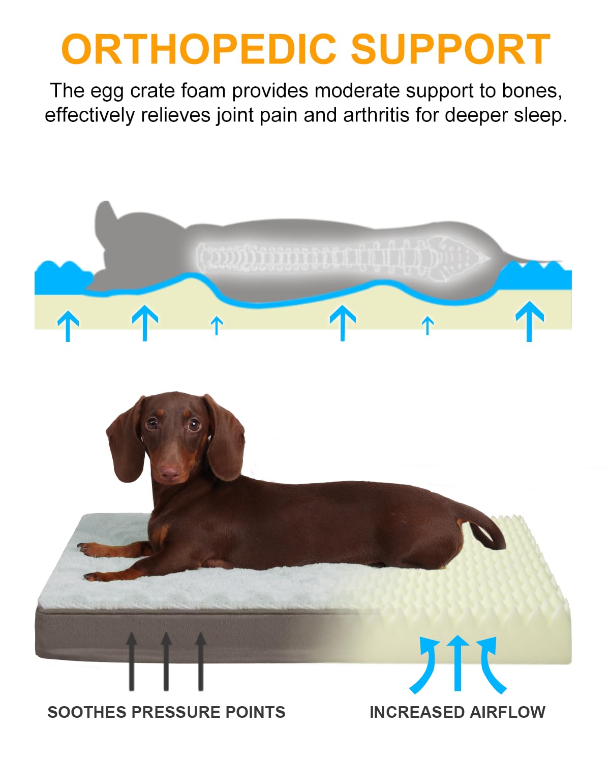 KSIIA Pet Bed Mat in 17.0"L x 12.0"W x 2.5"Th, Light Grey