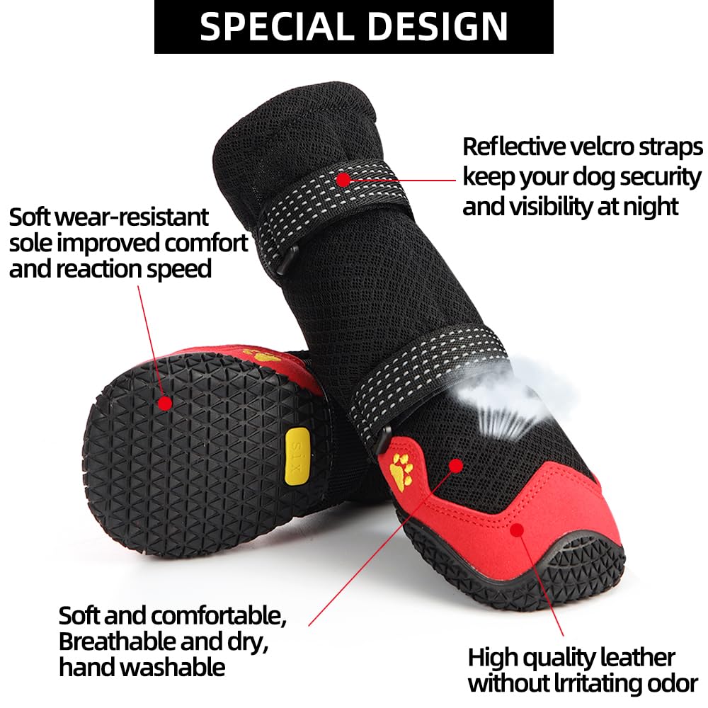 MUSIMC Paw Hoof Protector in Size 1: 1.57''x1.37''(L*W), B-Black red