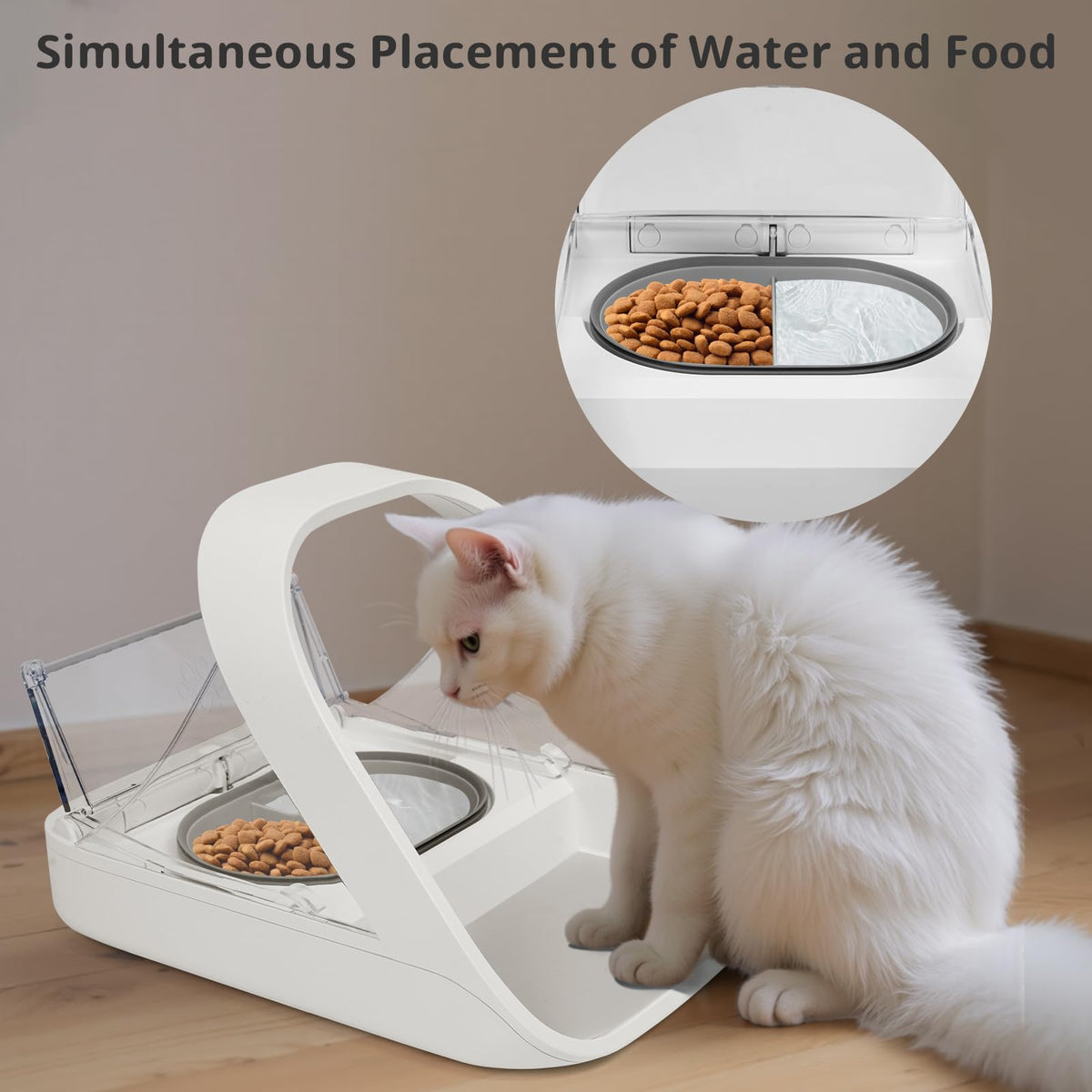 Baofum Pet Feeder in 2+1 Pack, Grey Bowls