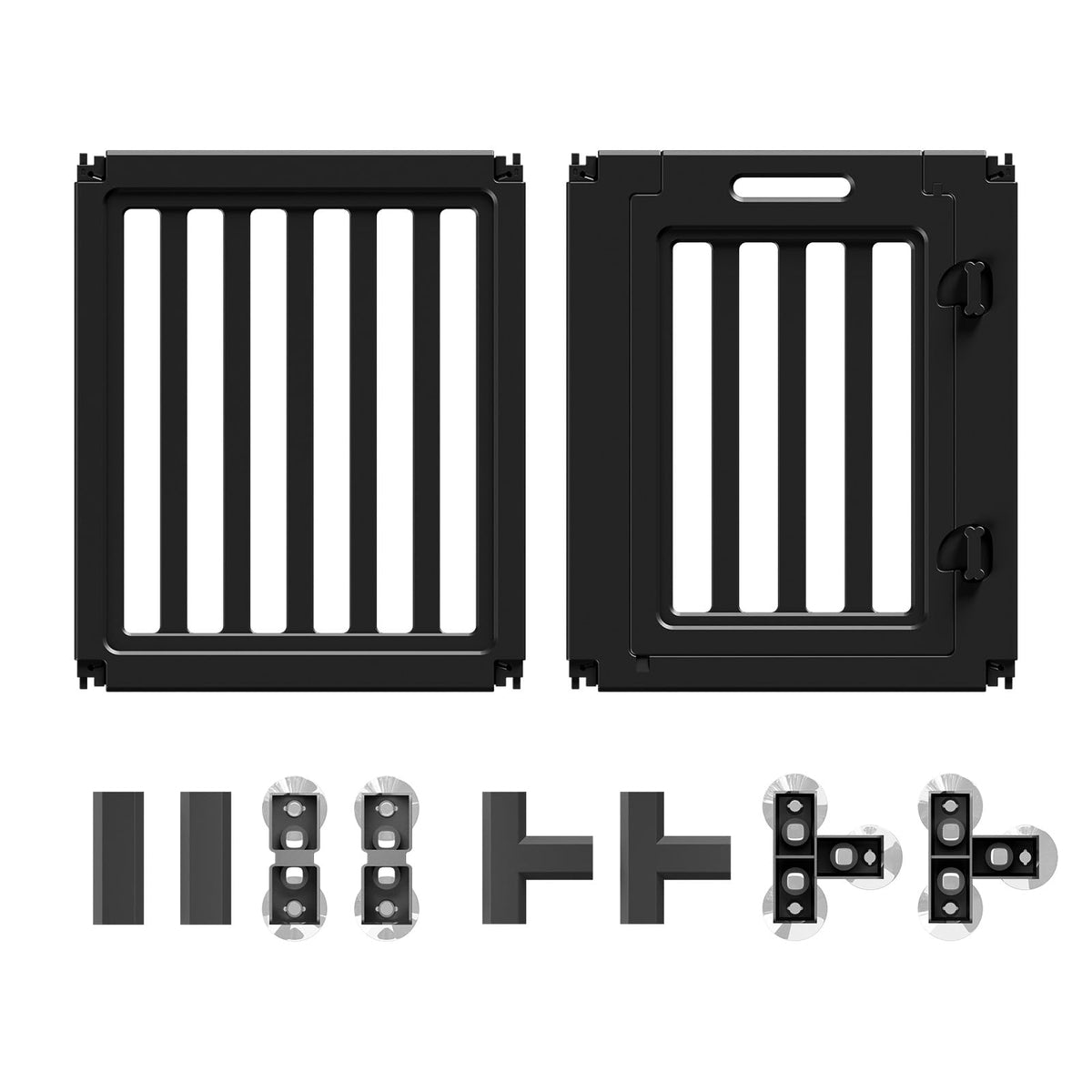everfront Pet Playpen in 24"-Door+Panel, Black