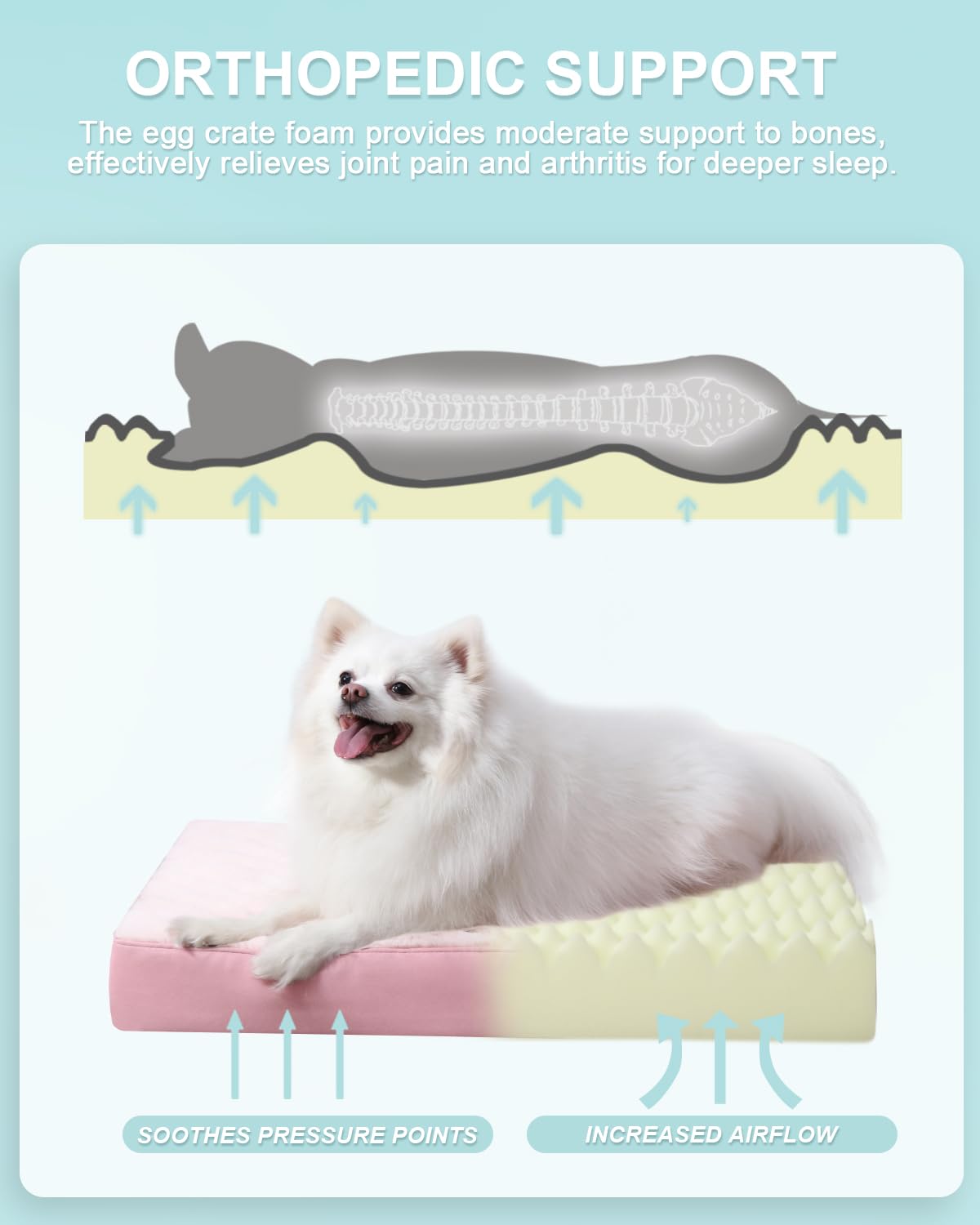 KSIIA Pet Bed Mat in 23.0"L x 17.0"W x 3.0"Th, Pink