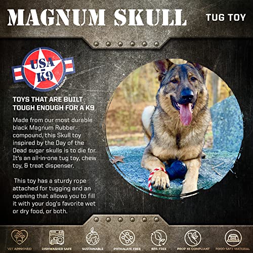 SodaPup Pet Toy in Large, Skull Black