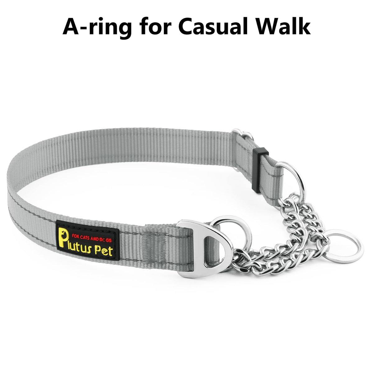 PLUTUS PET Animal Collar in Small, Gray