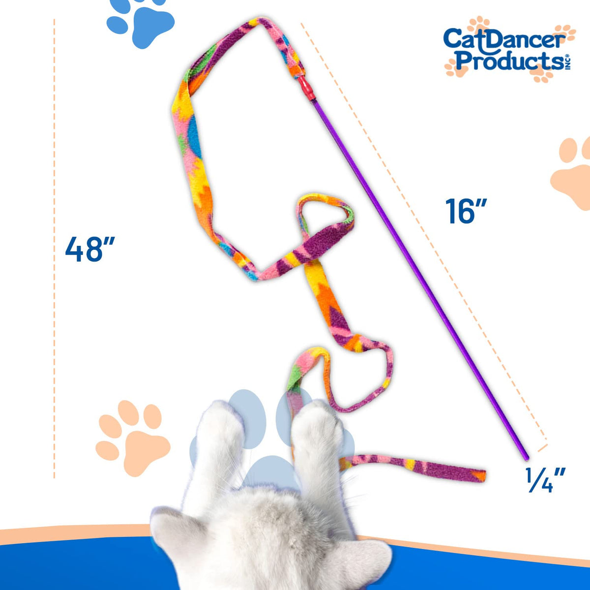 Cat Dancer Pet Toy in 1 pack, Multi Color Pattern (Colors Vary)