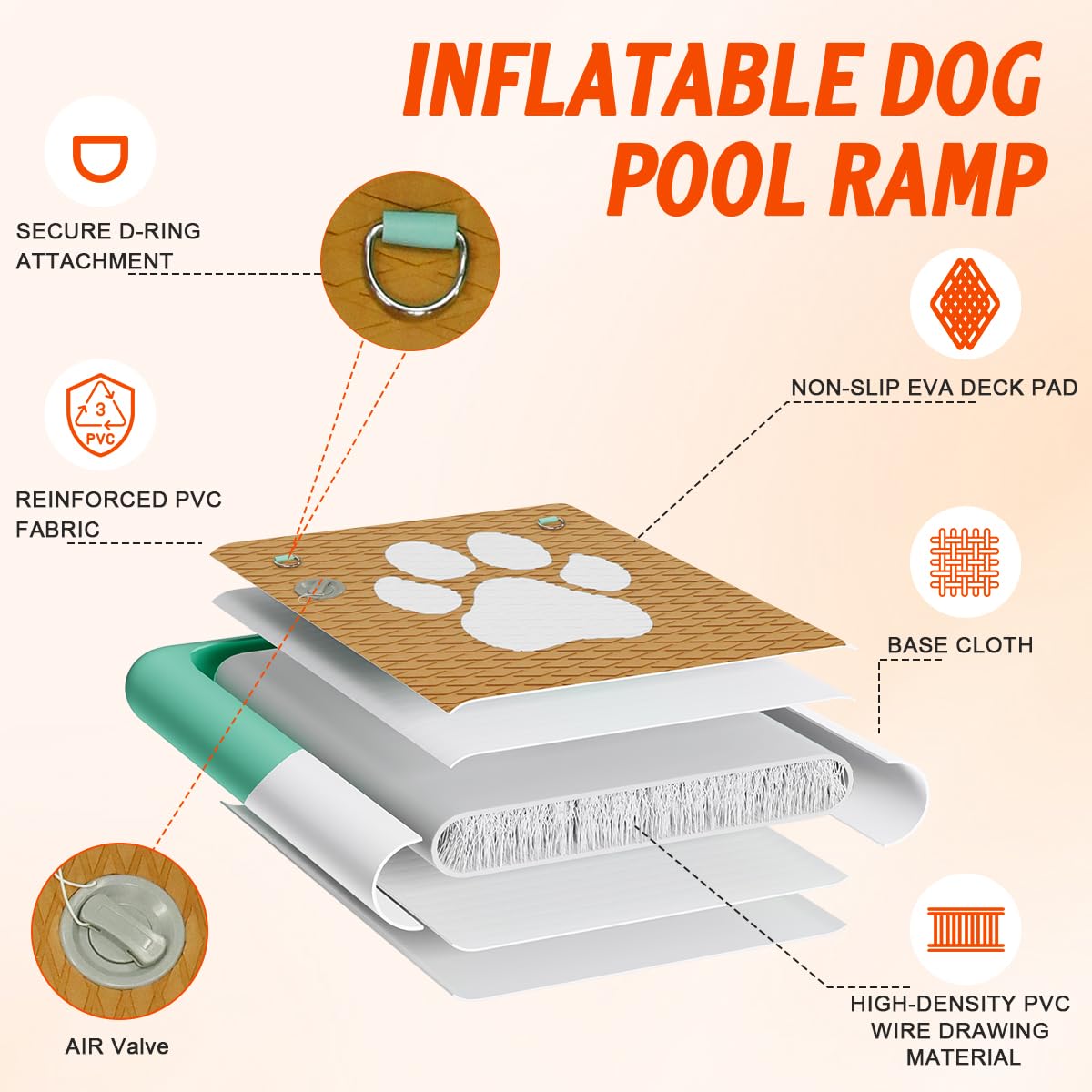 FBSPORT Ramp in 47"*39"*6", Teal&orange White