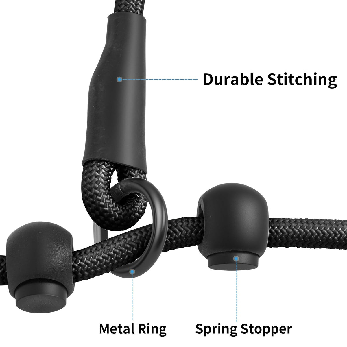 kazazoo Leash in Adjustable, 5.5ft to 8.5ft, Black