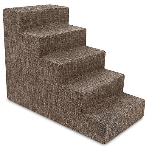 Best Pet Supplies Animal Stair in H: 22.5 Inches, Brown Linen