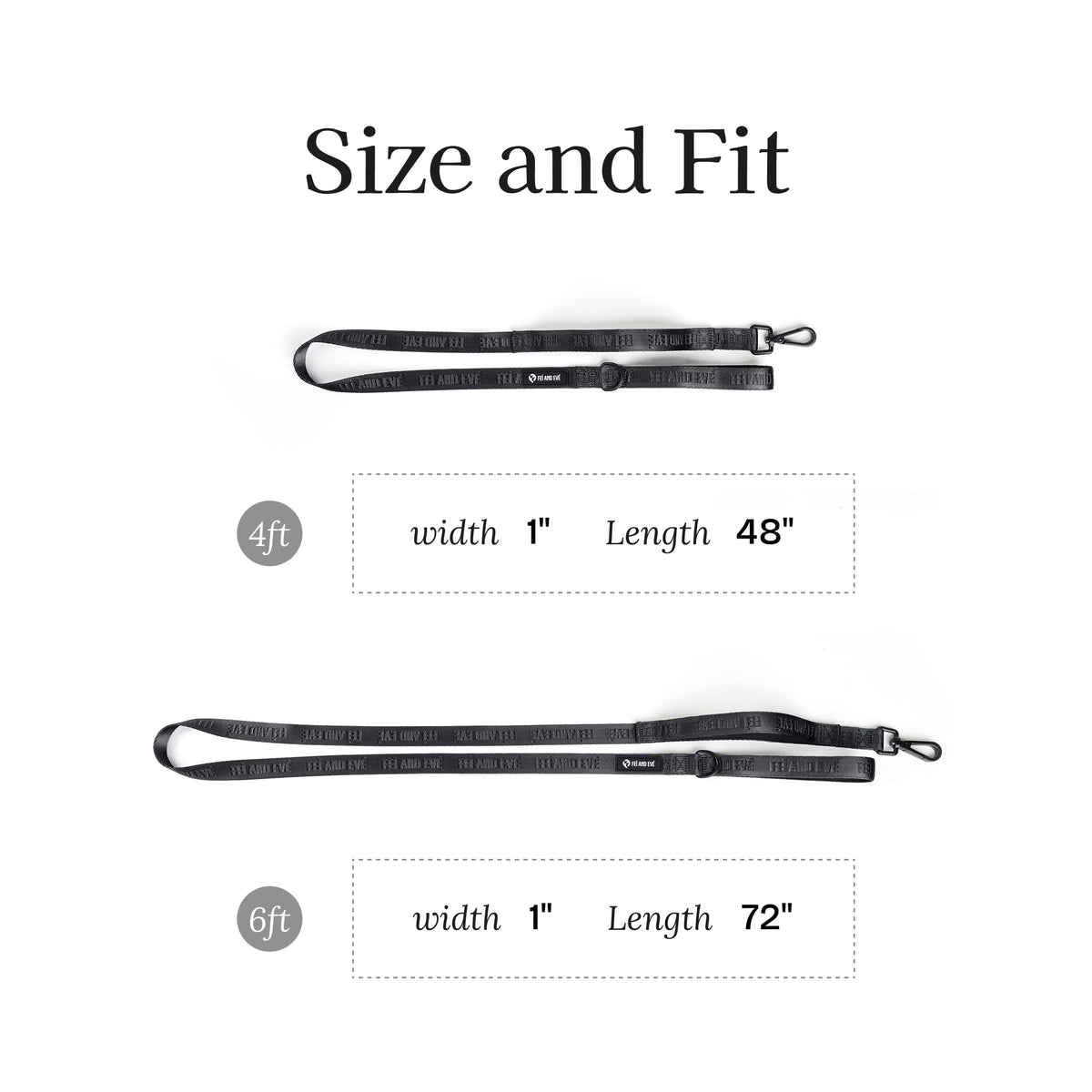 Fei and Eve Leash in 6FT, Black