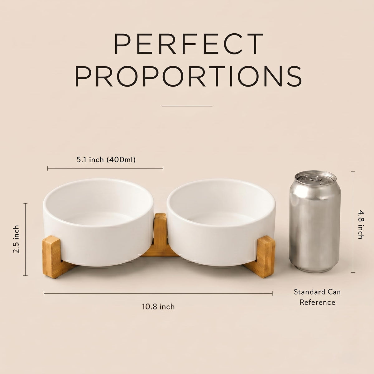 SPUNKYJUNKY Pet Feeder in 1.7 cups, White × 2