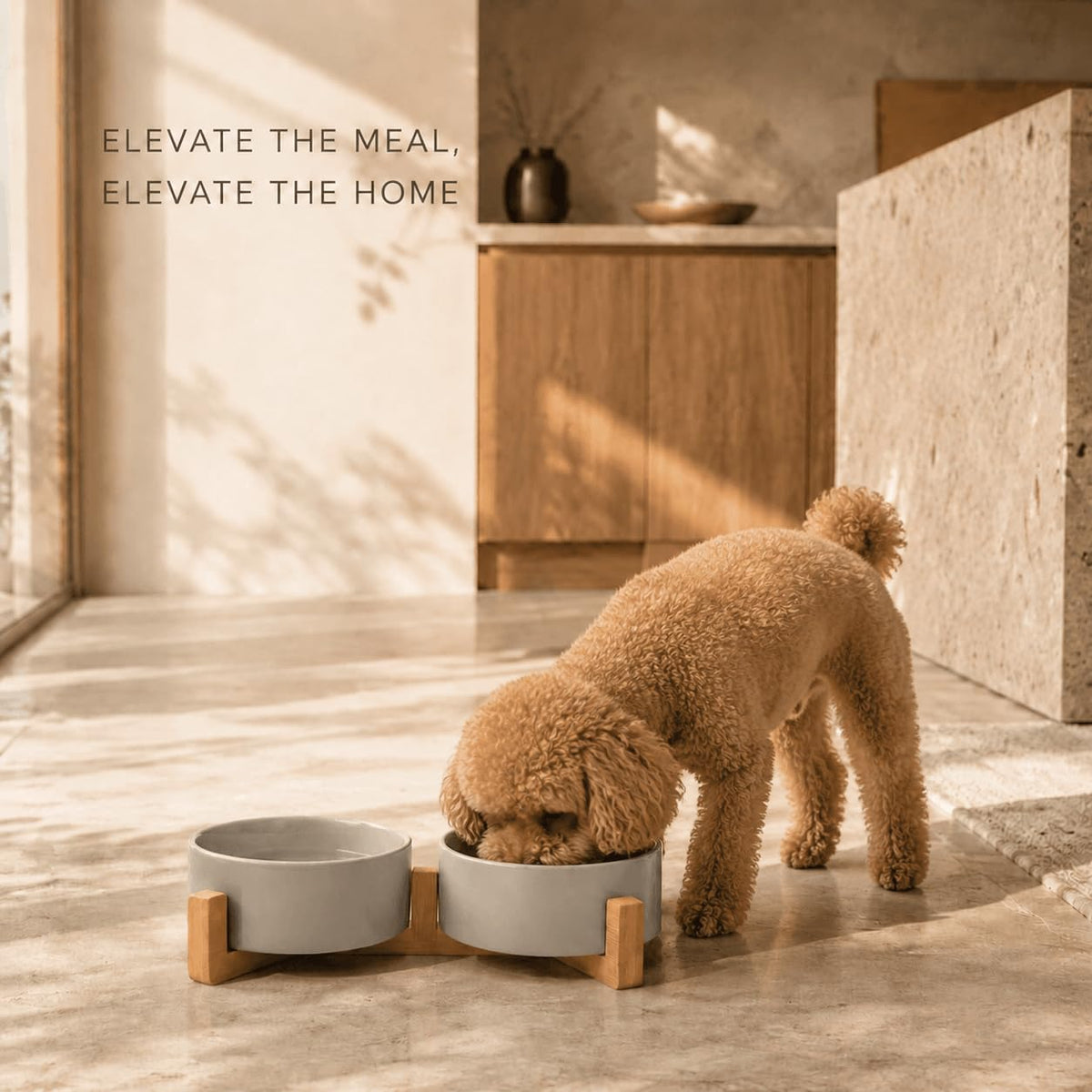 SPUNKYJUNKY Pet Feeder in 1.7 cups, Grey × 2