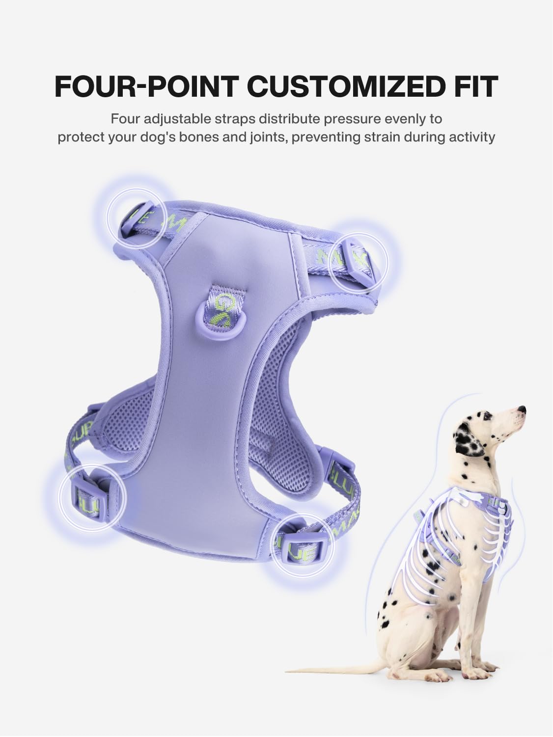 Maogoublue Animal Harness in S(Neck:11.8-17.7",Chest:17.7-21.6"), Petale Purple