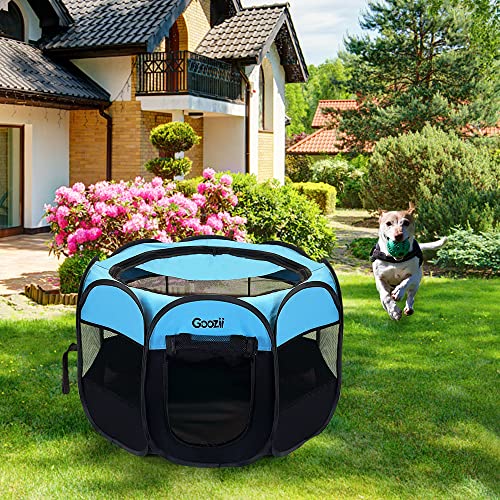 Goozii Pet Playpen in S [29" x 29" x 17"], Blue