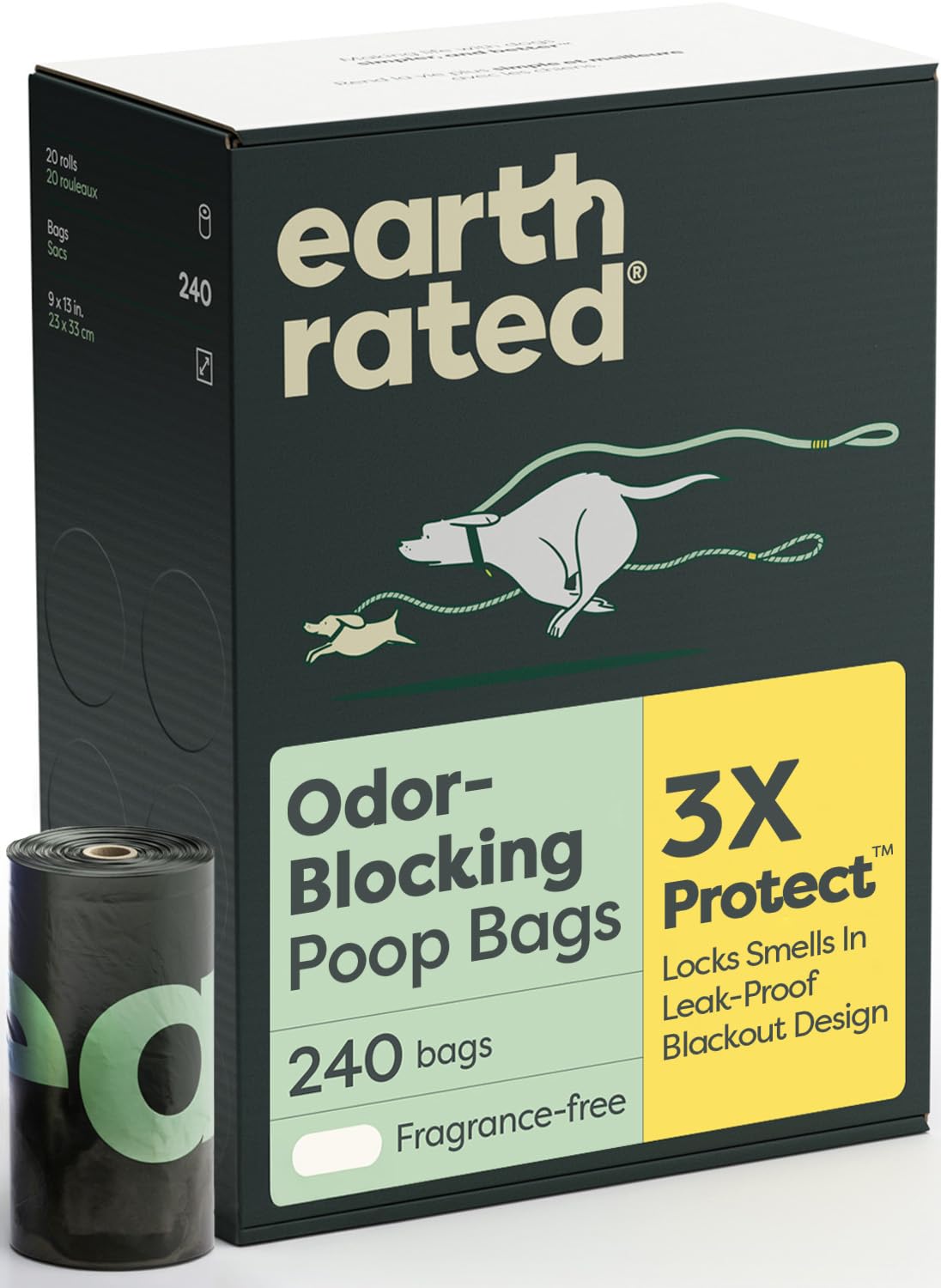 Earth Rated Waste Bag in 240 Bags, Black
